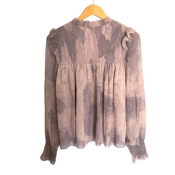 Wilfred Smocked Floral Blouse Medium - Picture 3 of 4